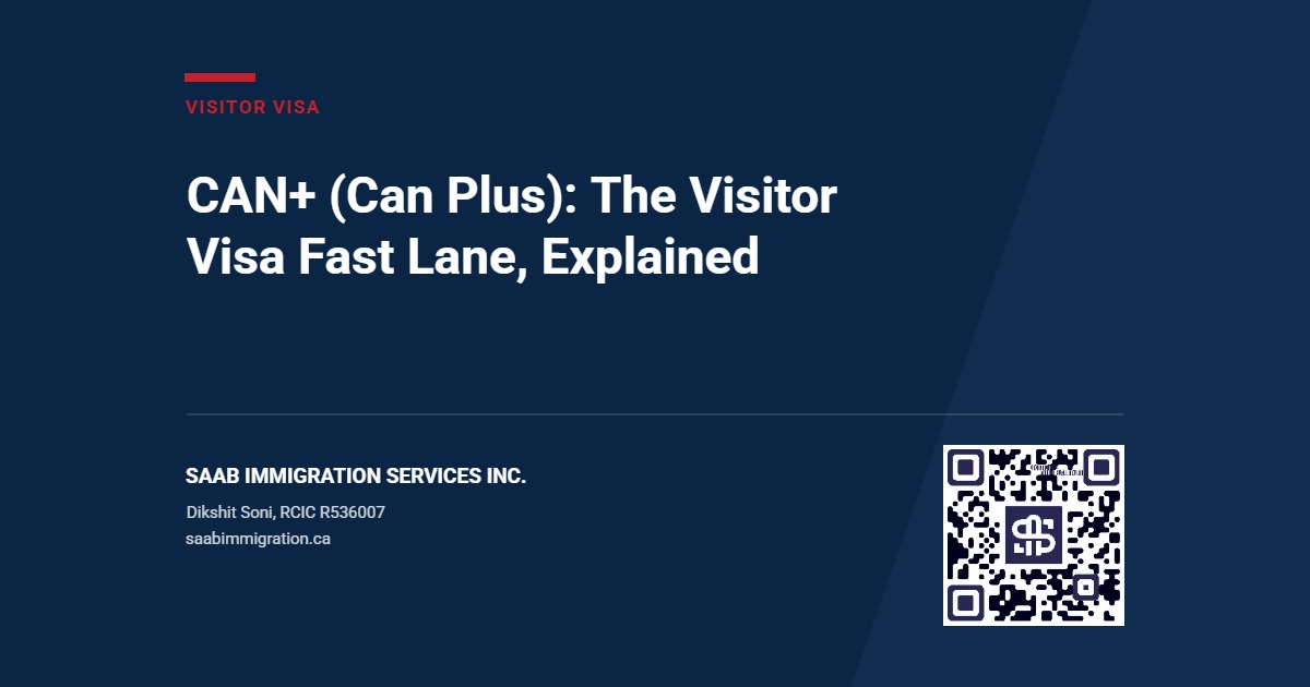 CAN+ (Can Plus) visitor visa facilitation for Canada, explained by SAAB Immigration Services Inc., Dikshit Soni RCIC R536007