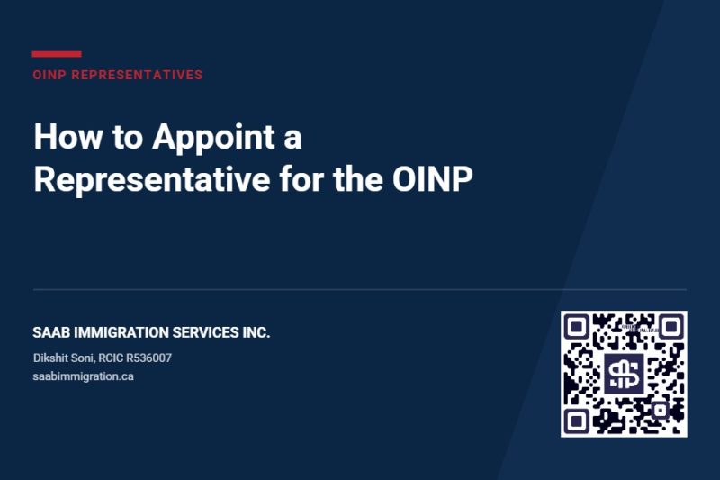 How to appoint an authorised representative for the Ontario Immigrant Nominee Program, explained by SAAB Immigration Services Inc., Dikshit Soni RCIC R536007